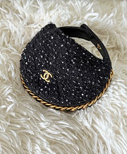 Chanel Mini Pouch Tweed Sequins Gold-Tone Metal Black - 12x13x8cm - 3