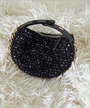 Chanel Mini Pouch Tweed Sequins Gold-Tone Metal Black - 12x13x8cm - 2