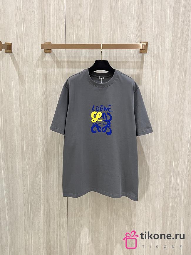 Loewe Colorful Lettering T-Shirt Gray - 1