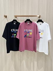 Celine Drawing Pattern T- Shirt Pink/White/Black - 1