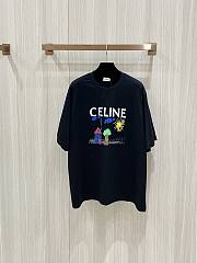 Celine Drawing Pattern T- Shirt Pink/White/Black - 2