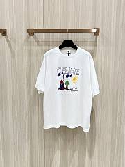 Celine Drawing Pattern T- Shirt Pink/White/Black - 3