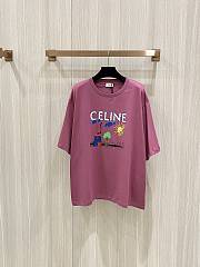 Celine Drawing Pattern T- Shirt Pink/White/Black - 4