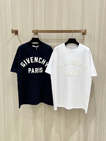Givenchy Embroidered T- Shirt White/Navy Blue