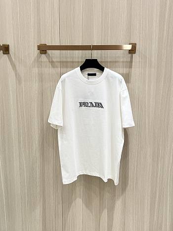 Prada Embroidered T- Shirt White