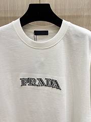 Prada Embroidered T- Shirt White - 5