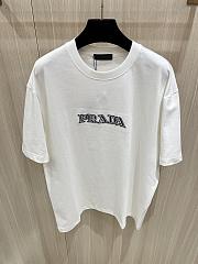 Prada Embroidered T- Shirt White - 4
