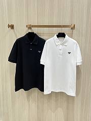 Prada Classic Triangle Logo Polo Shirt White/Black - 1