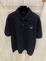 Prada Classic Triangle Logo Polo Shirt White/Black - 6