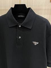 Prada Classic Triangle Logo Polo Shirt White/Black - 3