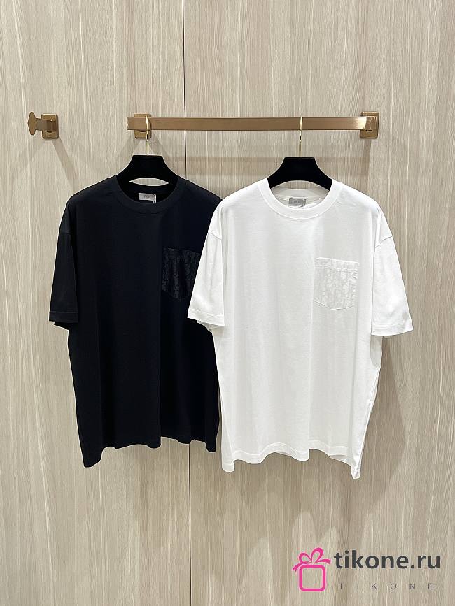 Dior Pocket Design Cotton T-Shirt Black/White - 1