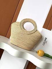 Celine Braided Panier In Raffia Natural - 21x20x15cm - 5