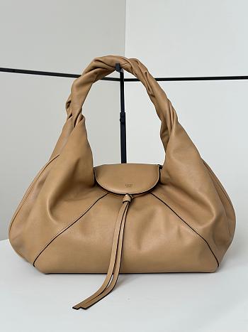 Fendi Spy Beige Leather Bag - 48x20x22cm