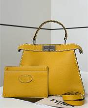 Fendi Peekaboo ISeeU Meidum Multicolour Sage Selleria Bag Yellow - 33×12×25cm - 1