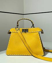 Fendi Peekaboo ISeeU Small Multicolour Sage Selleria Bag Yellow - 27x21x11cm - 1
