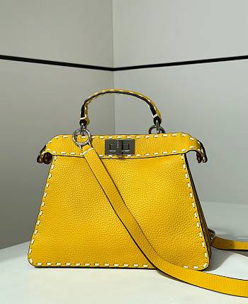 Fendi Peekaboo ISeeU Small Multicolour Sage Selleria Bag Yellow - 27x21x11cm