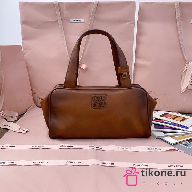 Miumiu Cognac Leather Top-handle Bag 5BB182 - 28x15x13cm - 1