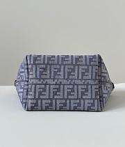 Fendi Small Roll Blue Denim-Effect FF Jacquard Reversible Shopper - 23x19.5x15cm - 2