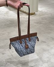 Fendi Origami Mini Blue Denim-Effect FF Jacquard - 18.5x15x15cm - 3