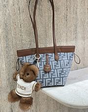 Fendi Origami Mini Blue Denim-Effect FF Jacquard - 18.5x15x15cm - 4