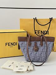 Fendi Origami Mini Blue Denim-Effect FF Jacquard - 18.5x15x15cm - 1