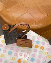 Celine Teen Coeur Celine In Triomphe Canvas And Calfskin Tan - 19x15x8cm - 4