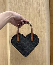 Celine Teen Coeur Celine In Triomphe Canvas And Calfskin Tan - 19x15x8cm - 6