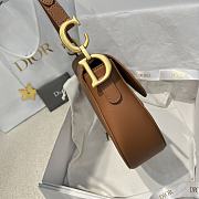 Dior Medium Soft Saddle Bag with Strap Light Gold Tone Vintage Smooth Calfskin - 24x20x7cm - 6