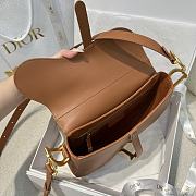 Dior Medium Soft Saddle Bag with Strap Light Gold Tone Vintage Smooth Calfskin - 24x20x7cm - 4
