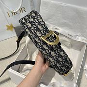 Medium Soft Saddle Bag with Strap Blue Dior Oblique Jacquard and Smooth Calfskin - 24x20x7cm - 4