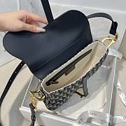 Medium Soft Saddle Bag with Strap Blue Dior Oblique Jacquard and Smooth Calfskin - 24x20x7cm - 3