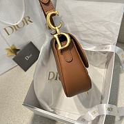 Dior Mini Soft Saddle Bag with Strap Light Gold Tone Vintage Smooth Calfskin - 20x14x6cm - 5
