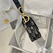 Dior Mini Soft Saddle Bag with Strap Blue Dior Oblique Jacquard and Smooth Calfskin - 20x14x6cm - 5
