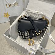 Dior Mini Soft Saddle Bag with Strap Blue Dior Oblique Jacquard and Smooth Calfskin - 20x14x6cm - 4