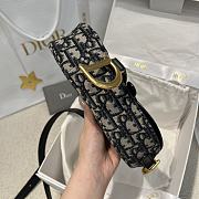 Dior Mini Soft Saddle Bag with Strap Blue Dior Oblique Jacquard and Smooth Calfskin - 20x14x6cm - 2