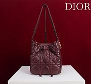 Dior Medium D-Motion Bag Red Macrocannage Lambskin - 23x24x13cm - 1