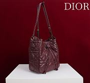 Dior Medium D-Motion Bag Red Macrocannage Lambskin - 23x24x13cm - 4