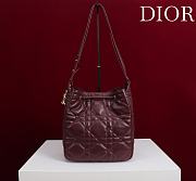 Dior Medium D-Motion Bag Red Macrocannage Lambskin - 23x24x13cm - 2