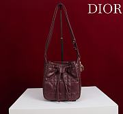 Small D-Motion Bag Red Macrocannage Lambskin - 17x19.5x11cm - 1