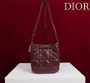 Small D-Motion Bag Red Macrocannage Lambskin - 17x19.5x11cm - 5