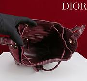 Small D-Motion Bag Red Macrocannage Lambskin - 17x19.5x11cm - 2