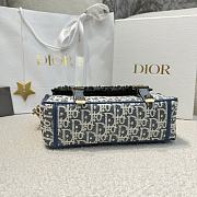 Small Diorcamp Bag Blue Dior Oblique Chambray-Effect Embroidery - 23x15x8cm - 3