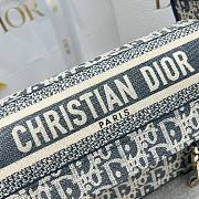 Small Diorcamp Bag Blue Dior Oblique Chambray-Effect Embroidery - 23x15x8cm - 4