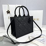 Small Dior Book Tote Black Ultramatte Cannage Calfskin - 26.5x22x14cm - 2