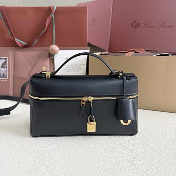 Loro Piana Extra Bag L23 Smooth Calfskin Black - 23cmx12cmx7cm