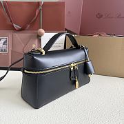 Loro Piana Extra Bag L23 Smooth Calfskin Black - 23cmx12cmx7cm - 2
