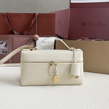 Loro Piana Extra Bag L23 Smooth Calfskin White - 23cmx12cmx7cm