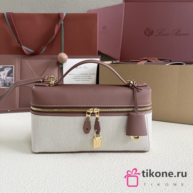 Loro Piana Extra Bag L23 Cotton Linen Caramel - 23cmx12cmx7cm - 1