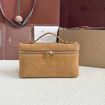 Loro Piana Extra Pocket L19 Nubuk Calfskin Gold Brown - 19x11x6.5cm