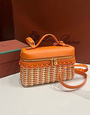 Loro Piana Extra Pocket L19 East West Wicker Rattan Orange - 19x12x7cm - 1
